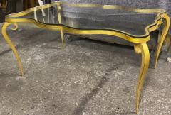 Rene Prou Rene Prou gold leaf wrought iron ondulation coffee table - 1826813