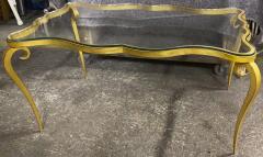 Rene Prou Rene Prou gold leaf wrought iron ondulation coffee table - 1826814