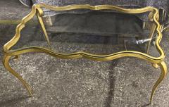 Rene Prou Rene Prou gold leaf wrought iron ondulation coffee table - 1826815