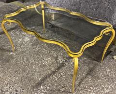 Rene Prou Rene Prou gold leaf wrought iron ondulation coffee table - 1826816