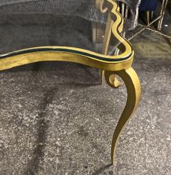 Rene Prou Rene Prou gold leaf wrought iron ondulation coffee table - 1826817