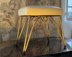 Rene Prou Rene Prou gold leaf wrought iron stool - 2562205