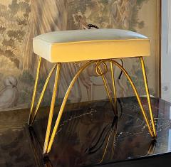 Rene Prou Rene Prou gold leaf wrought iron stool - 2562206