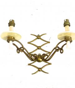 Rene Prou Rene Prou pair of gold bronze refined sconces - 1754806