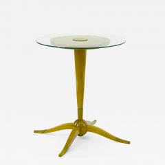 Rene Prou Rene Prou superb side or coffee table with glass top gold bronze tapered leg - 878960