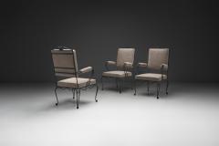 Rene Prou Set of Three Armchairs with Metal Frames by Ren Prou Attr France ca 1940s - 4603939