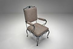 Rene Prou Set of Three Armchairs with Metal Frames by Ren Prou Attr France ca 1940s - 4603940