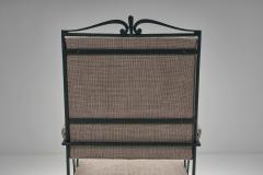 Rene Prou Set of Three Armchairs with Metal Frames by Ren Prou Attr France ca 1940s - 4603943