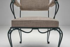Rene Prou Set of Three Armchairs with Metal Frames by Ren Prou Attr France ca 1940s - 4603947