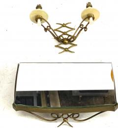 Rene Prou rene prou charming pair of mirrored gold bronze shelves or bedside - 1754816