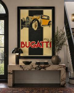 Rene Vincent Bugatti Type 46 Art Deco Lithograph Poster by Ren Vincent Framed - 4727254