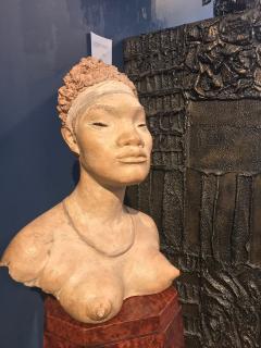 Renzo Moscatelli TERRACOTTA SCULPTURE OF AN AFRICAN WOMAN BY RENZO MOSCATELLI - 2457660