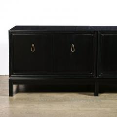 Renzo Rutili Mid Century Modern Ebonized Walnut Cabinet w Bronze Pulls by Renzo Rutili - 2551603