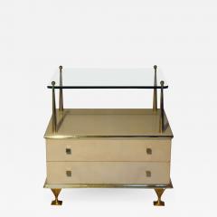 Renzo Rutili Renzo Rutili Ivory and Brass Nightstand Johnson Furniture Co circa 1950 - 601987