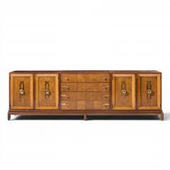 Renzo Rutili Renzo Rutili for Johnson Furniture Mid Century Walnut and Brass Credenza - 4642661
