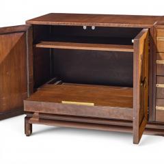 Renzo Rutili Renzo Rutili for Johnson Furniture Mid Century Walnut and Brass Credenza - 4642667