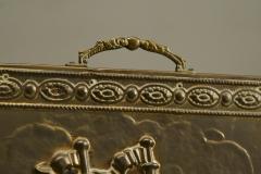 Repouss Fire Screen in Patinated Brass with Galleon Early 20th Century - 4677427