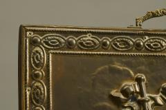 Repouss Fire Screen in Patinated Brass with Galleon Early 20th Century - 4677514