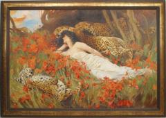 Reproduction Of Arthur Wardle Portrait Lady With Leopards - 3199509
