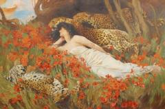 Reproduction Of Arthur Wardle Portrait Lady With Leopards - 3206388