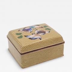Republic Period Yellow Ground Chinese Box with Multicolor Goldfish circa 1920 - 3074516