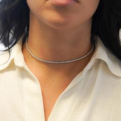 Reserved 5 Carat Lab Grown Diamond Tennis Choker Necklace - 3887824