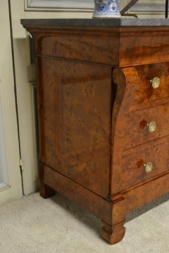 Restauration Period Burl Elm 4 drawer Commode - 1092443