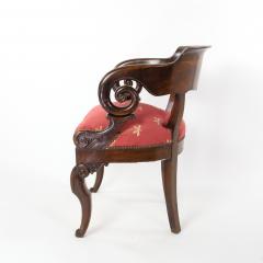 Restoration Period Barrel Back Desk Chair In Cuban Mahogany French Circa 1820  - 2500758