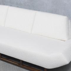 Restored 1960s Mid Century Sofa with Boucl Upholstery and Walnut Legs - 3421649
