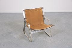 Restored Elsa Nordahl Solheim Mid Century Modern Leather Chrome Lounge Chairs - 3485848