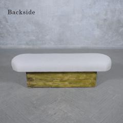 Restored Modern Slab Bench with Topstitch Boucl Cushion - 3314375