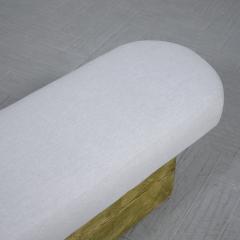 Restored Modern Slab Bench with Topstitch Boucl Cushion - 3314378