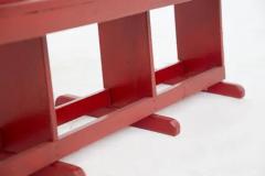 Restored Vintage Bench in Red Lacquered Wood - 3629152