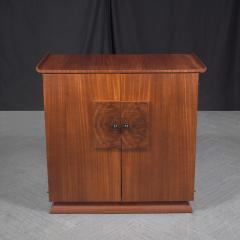 Restored Vintage Mid Century Wood Cabinet with Burl Door Details - 3421614