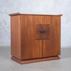 Restored Vintage Mid Century Wood Cabinet with Burl Door Details - 3421617