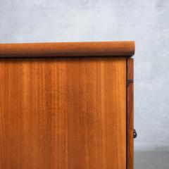 Restored Vintage Mid Century Wood Cabinet with Burl Door Details - 3421623