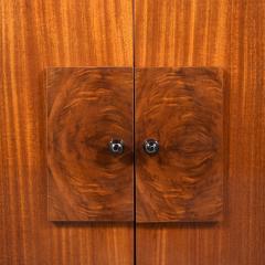 Restored Vintage Mid Century Wood Cabinet with Burl Door Details - 3421625