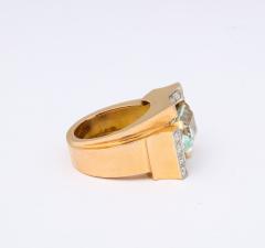 Retro Aquamarine and Diamond Gold Ring - 2350618