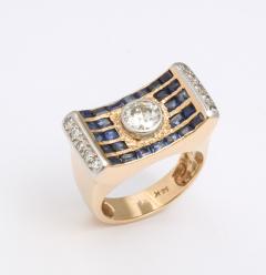 Retro Diamond and Sapphire Ring - 2939594