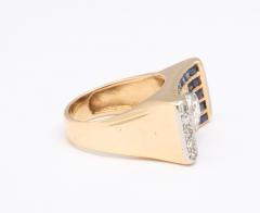 Retro Diamond and Sapphire Ring - 2939601