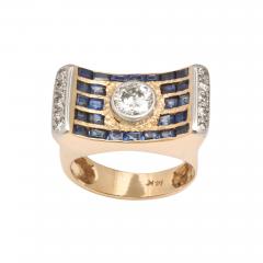 Retro Diamond and Sapphire Ring - 2942316