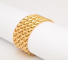 Retro Honeycomb Woven Gold Bracelet - 2816637