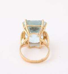 Retro Natural Aquamarine Ring 14K - 4426454