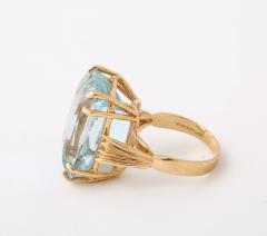 Retro Natural Aquamarine Ring 14K - 4426455