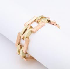 Retro Rose and Yellow Gold Tank Bracelet 14K - 2915046