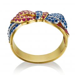 Retro Ruby and Sapphire Bow Bracelet - 4696346