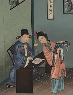 Reverse Glass Painting China circa 1900 - 3677310