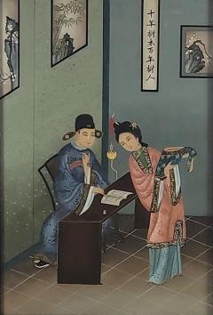 Reverse Glass Painting China circa 1900 - 3679496