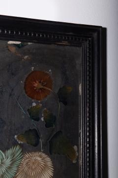 Reverse Glass Painting with chrysanthemums - 3871237