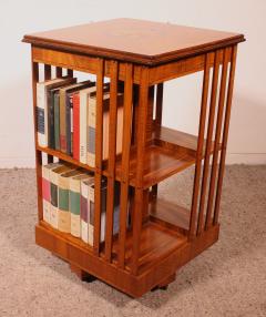 Revolving Bookcase In Satin Wood And Marquetry - 3936463